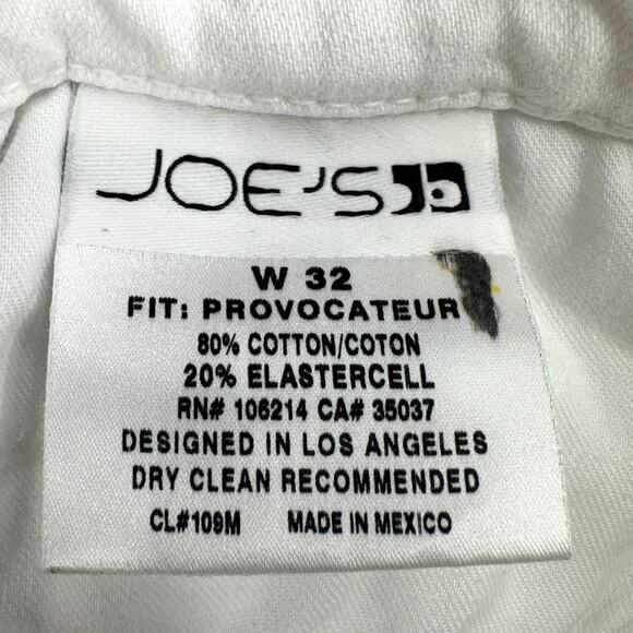 JOE'S JEANS White PROVOCATEUR Back Pockets Belt Loops Stretch Jeans Size‎ 32 - Picture 5 of 9